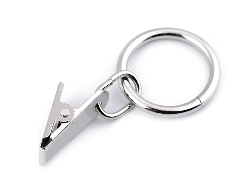 Pinces à rideaux métalliques avec anneaux, Ø 25 mm