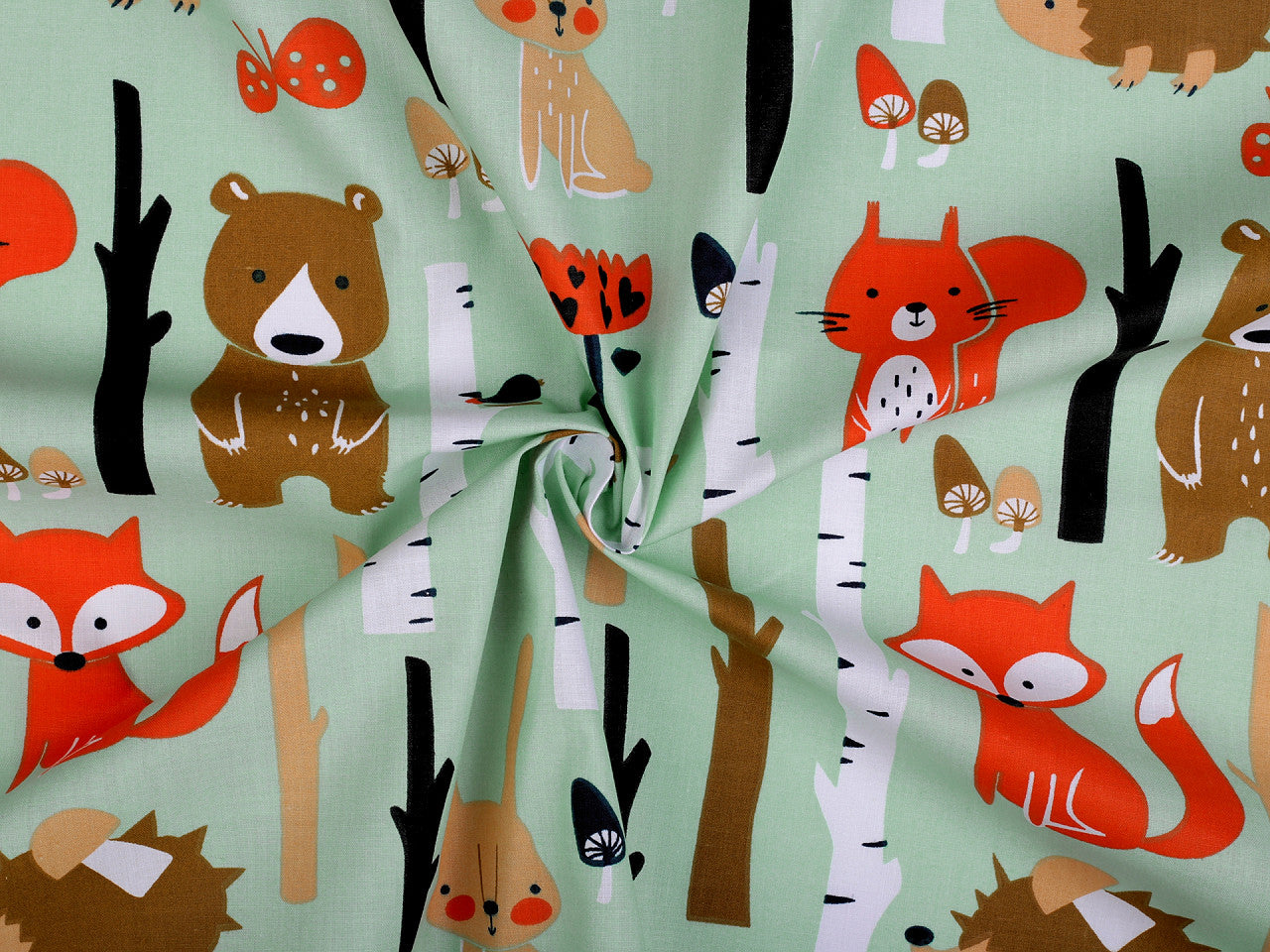 Cretonne en coton oekotex Renards dans la forêt