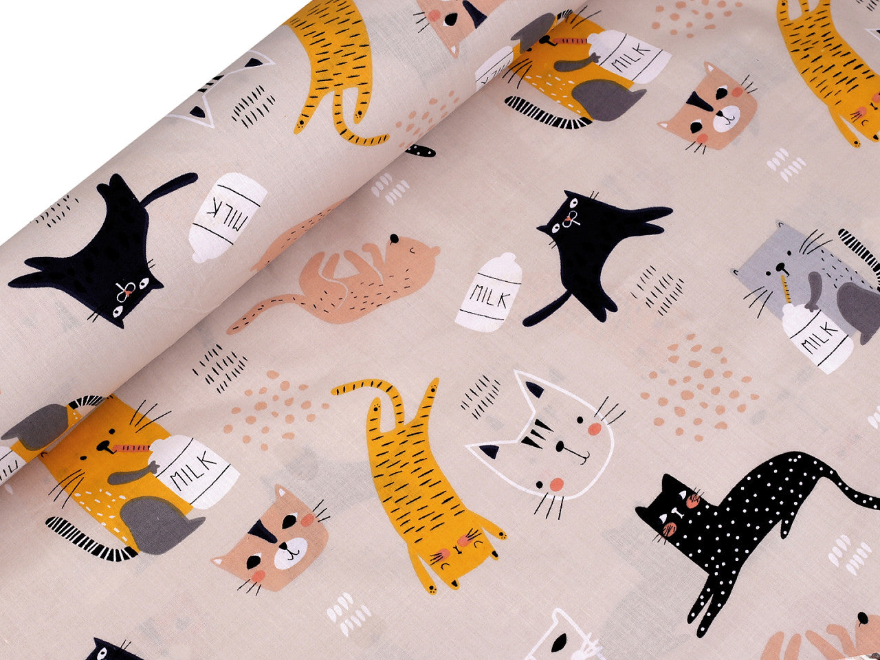 Tissu/Toile en coton Chats
