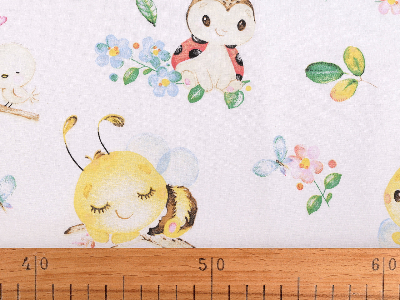 Tissu/Toile en coton Coccinelles, Abeilles