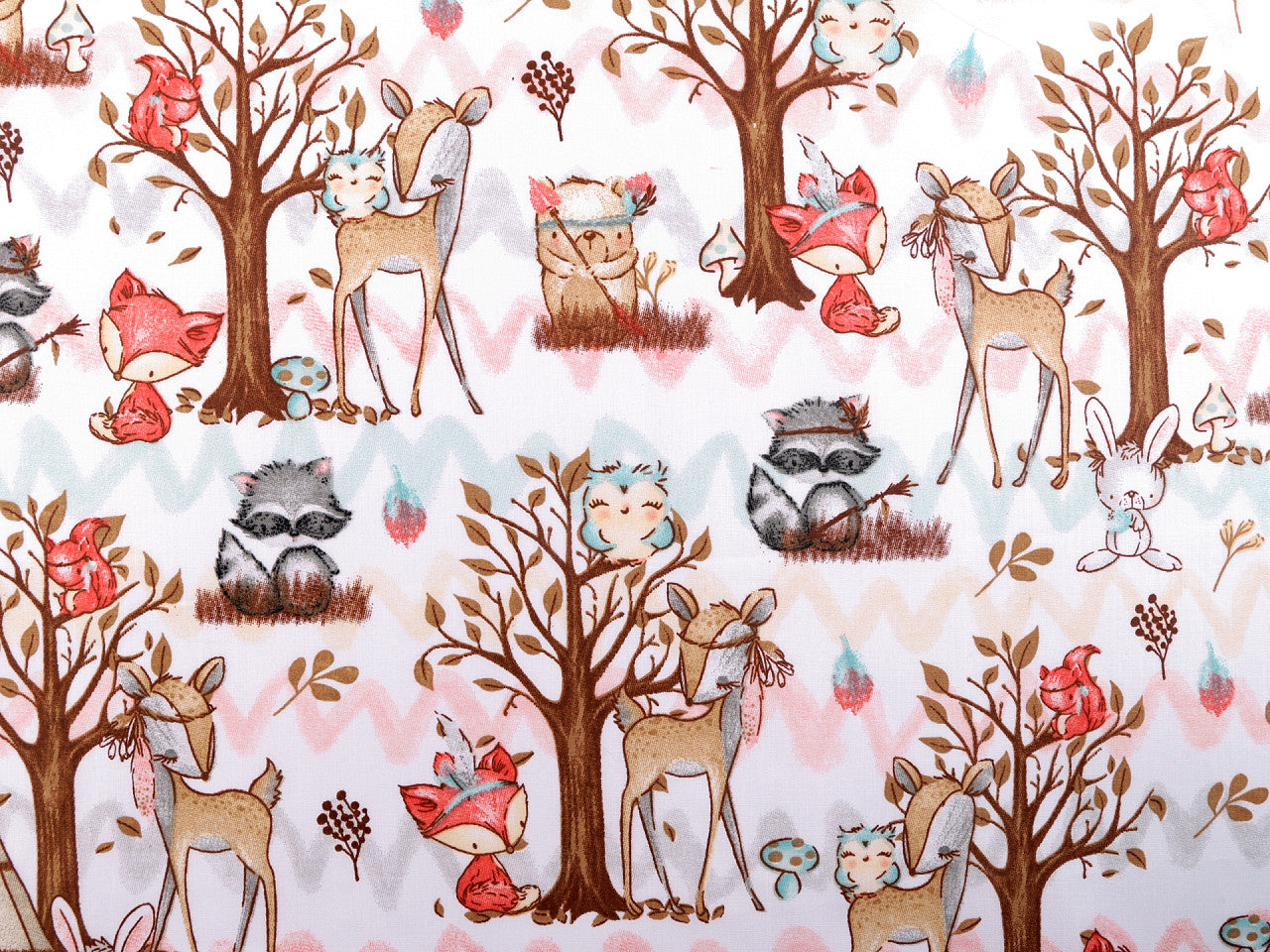 Cretonne coton oekotex, Animaux de la forêt