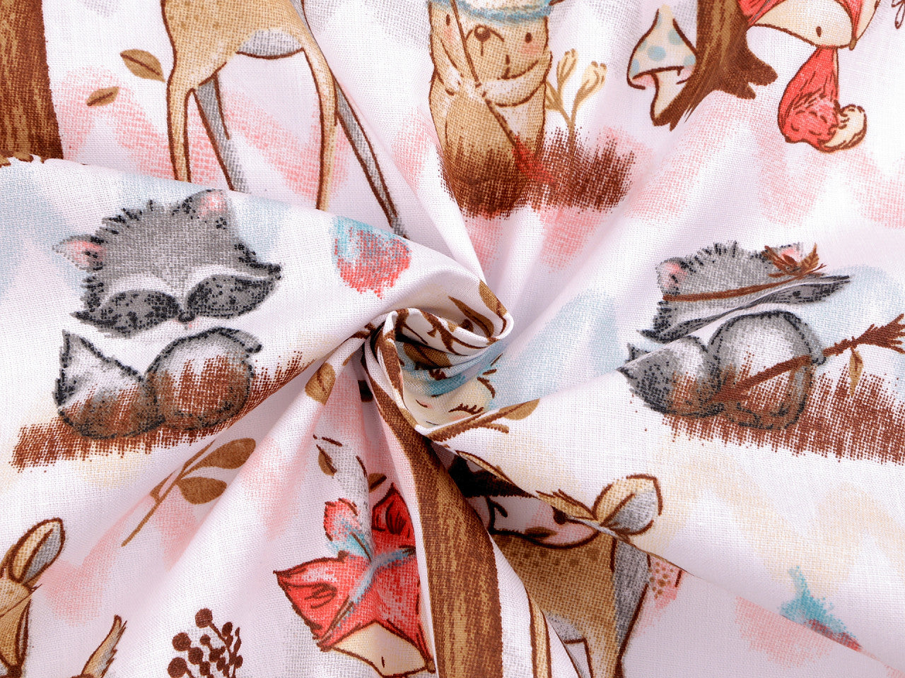 Cretonne coton oekotex, Animaux de la forêt
