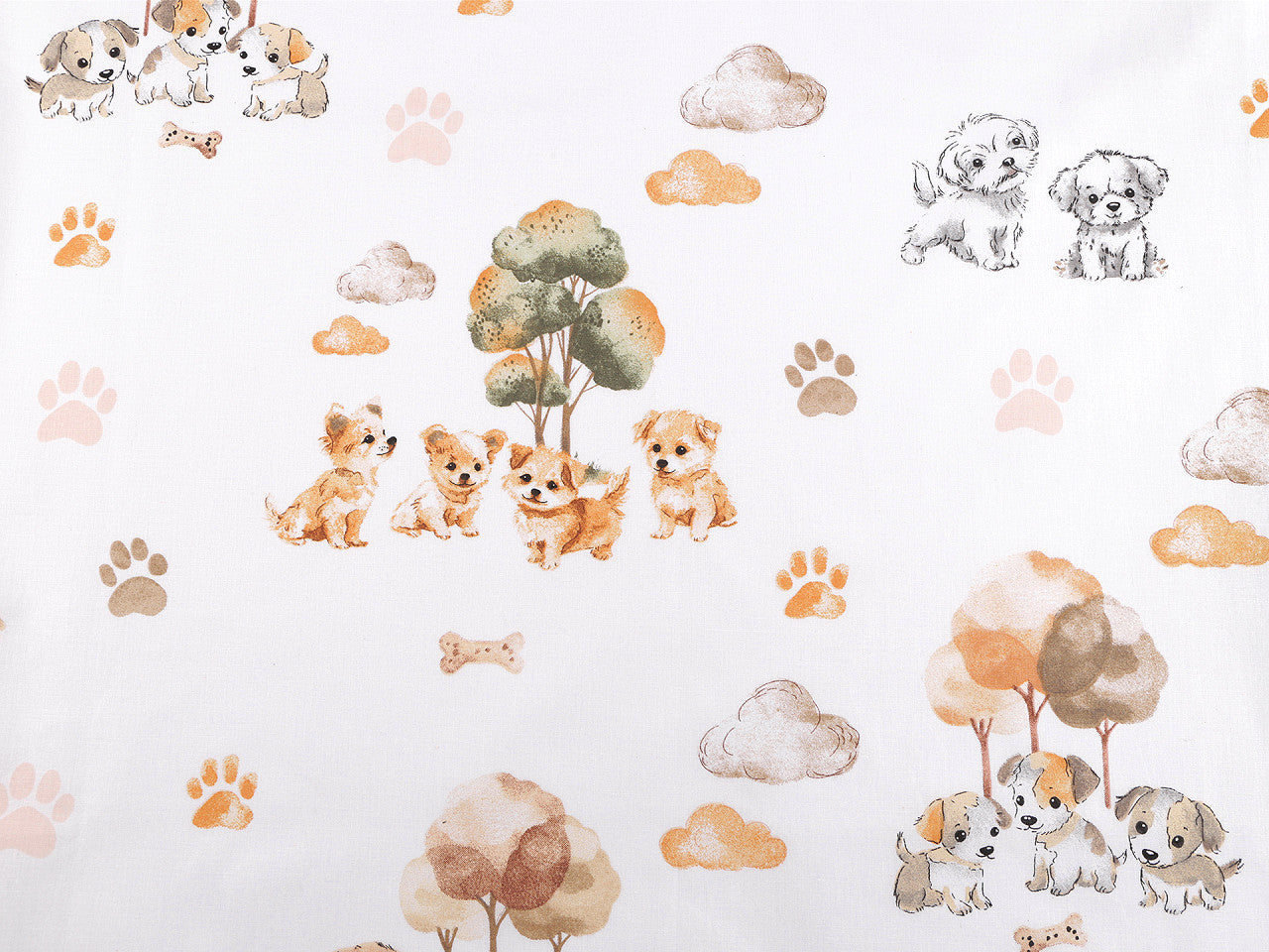 Popeline coton oekotex Chiots