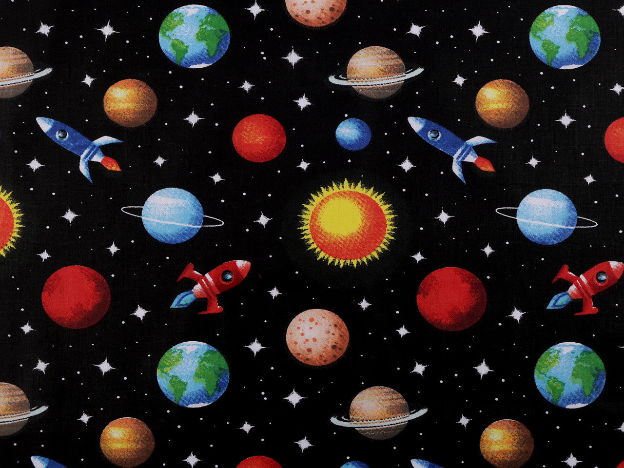 Cretonne en coton Oekotex Univers/Planètes