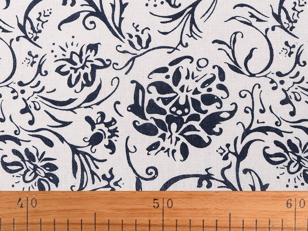 Tissu en coton/Imitation lin, épais, Fleurs - 1m