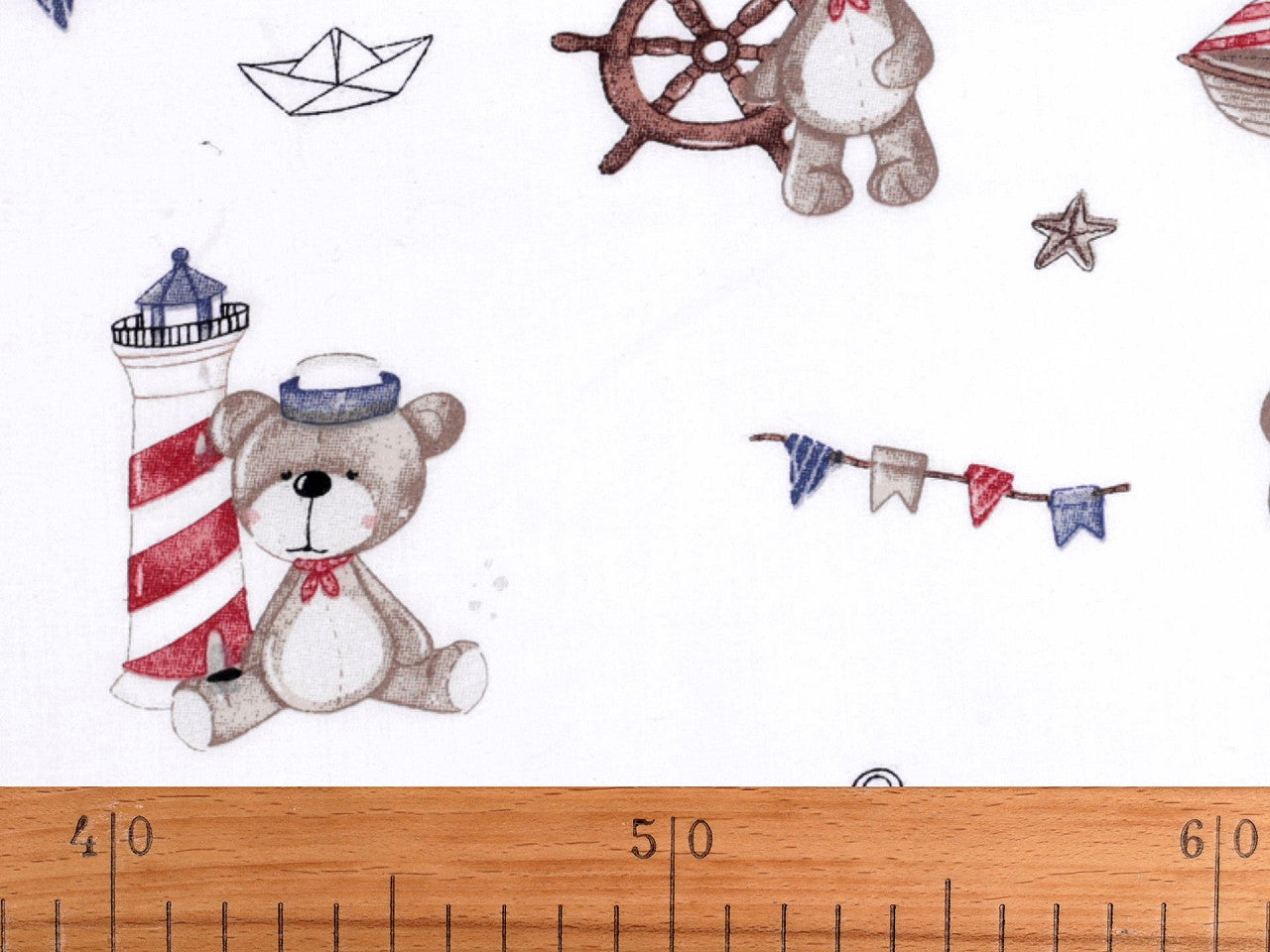 Cretonne coton oekotex Ours marin