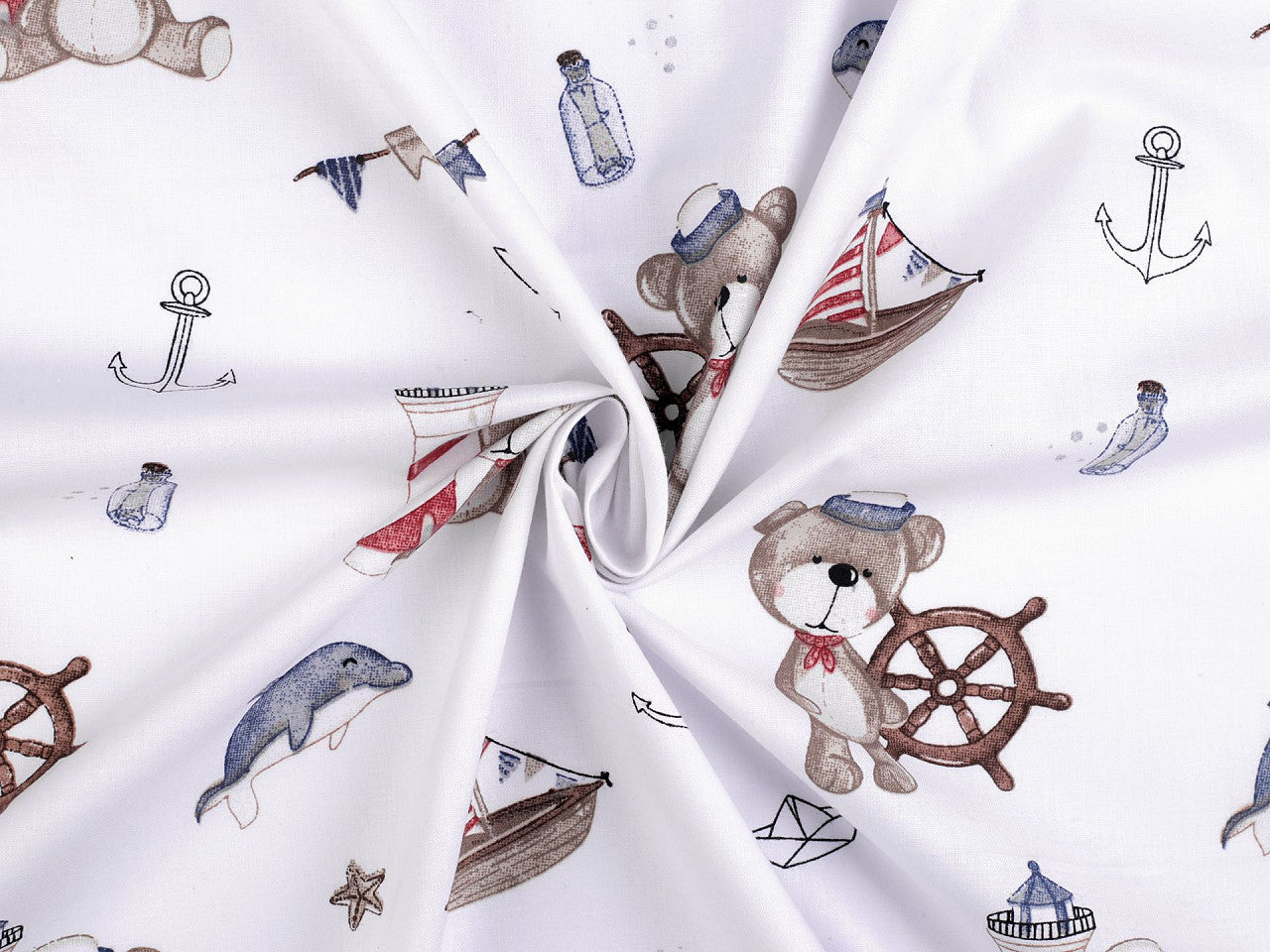 Cretonne coton oekotex Ours marin
