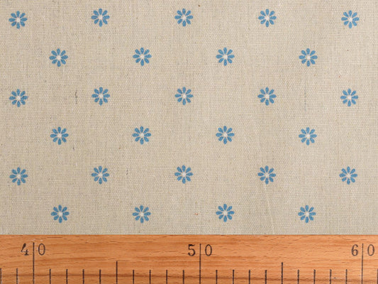 Toile en coton Fleurs imitation lin, épaisse