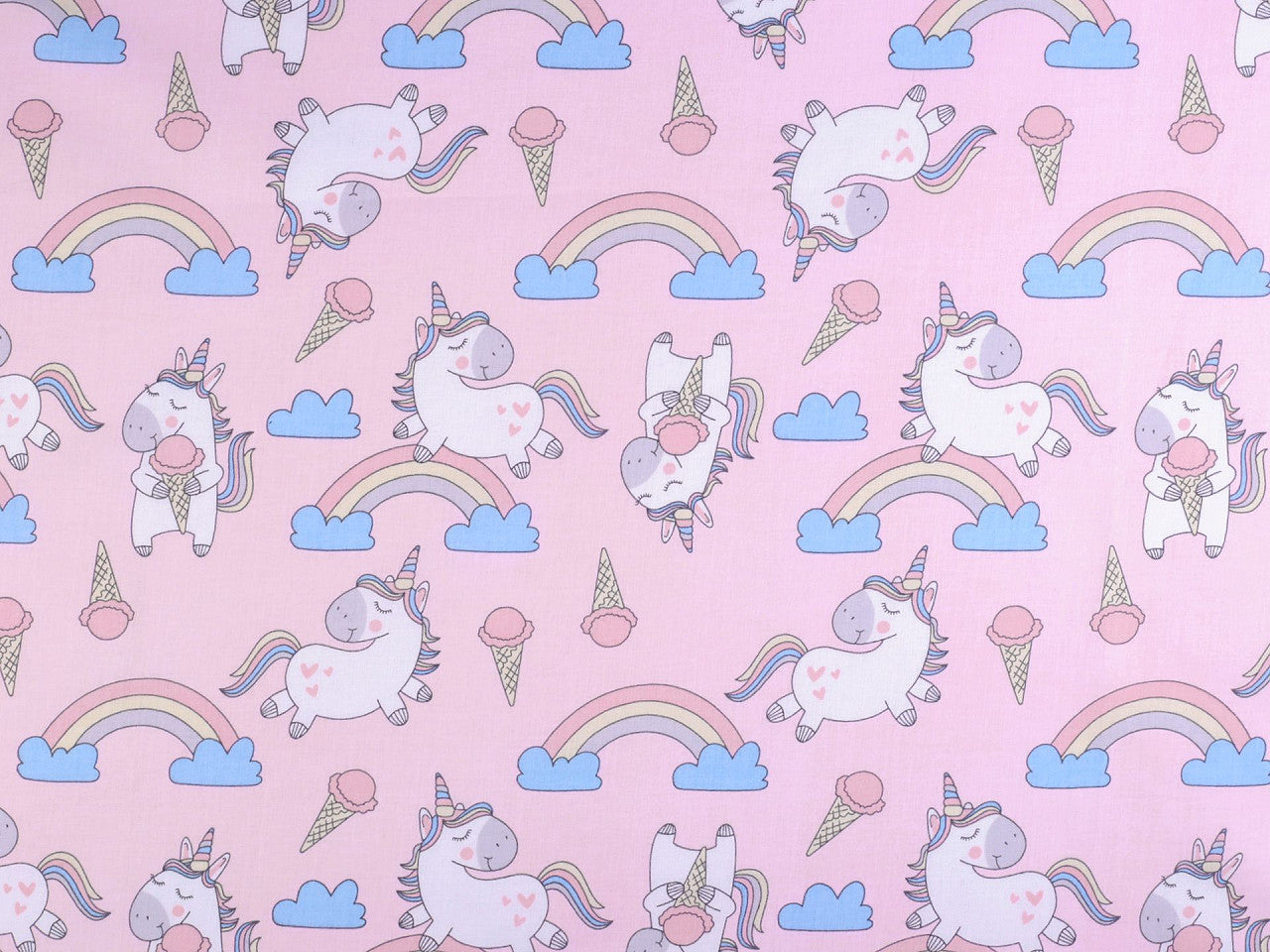 Cretonne en coton oekotex Licornes