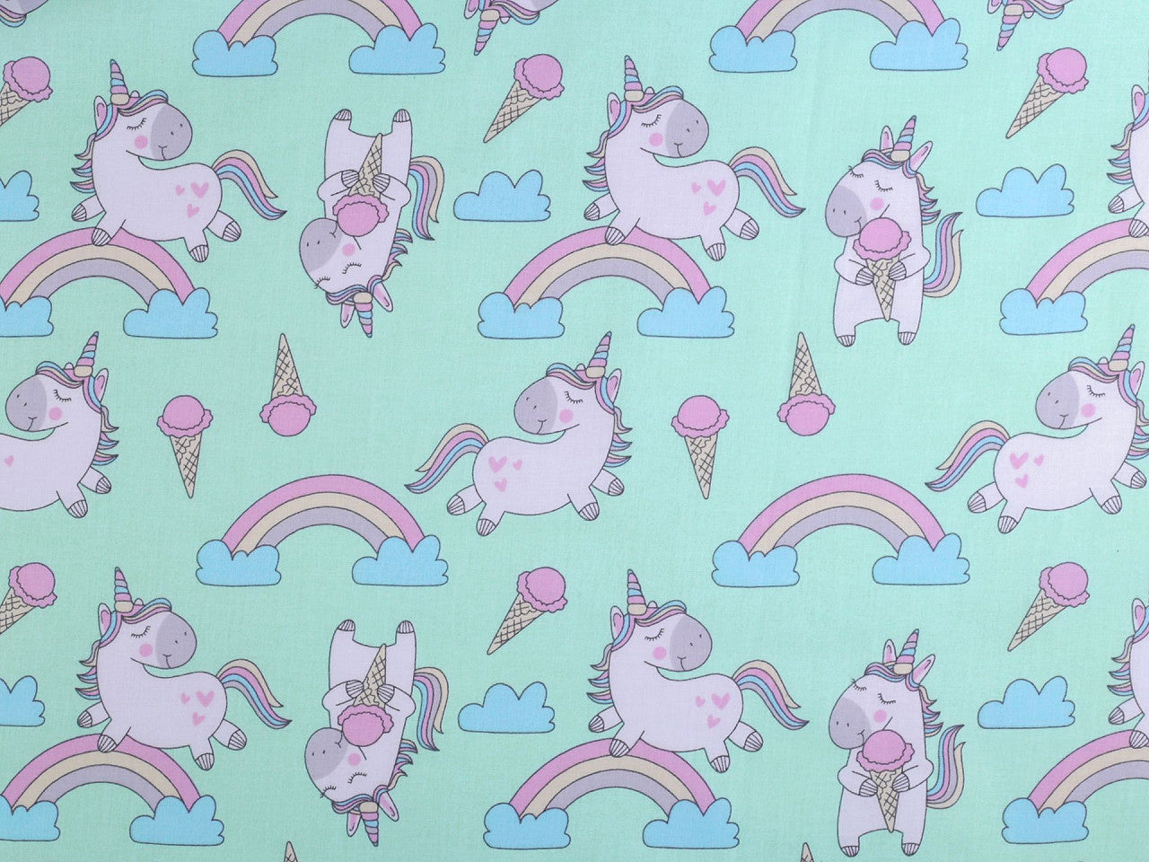 Cretonne en coton oekotex Licornes