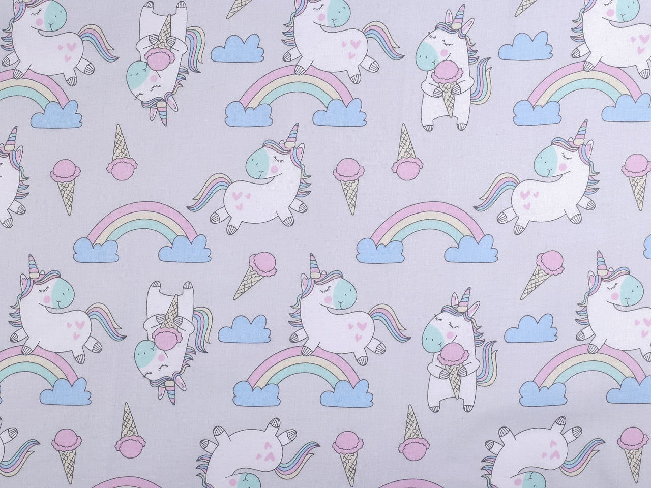 Cretonne en coton oekotex Licornes