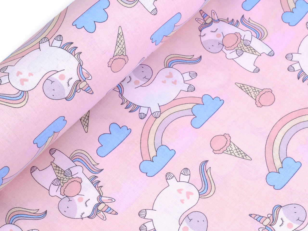 Cretonne en coton oekotex Licornes
