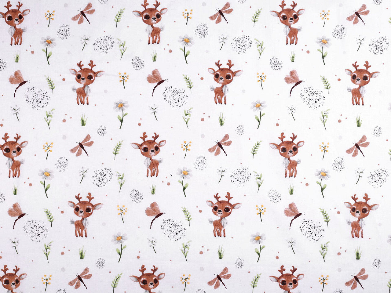 Popeline coton oekotex Cerfs