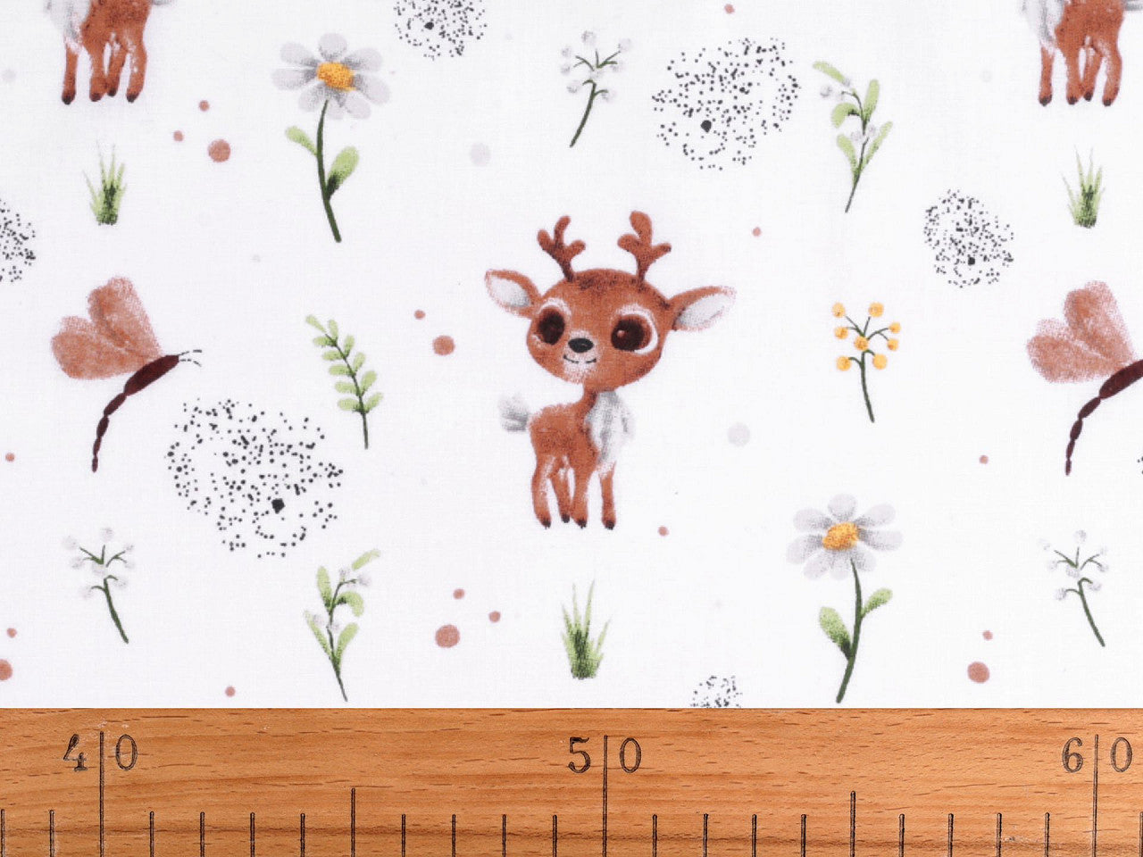 Popeline coton oekotex Cerfs