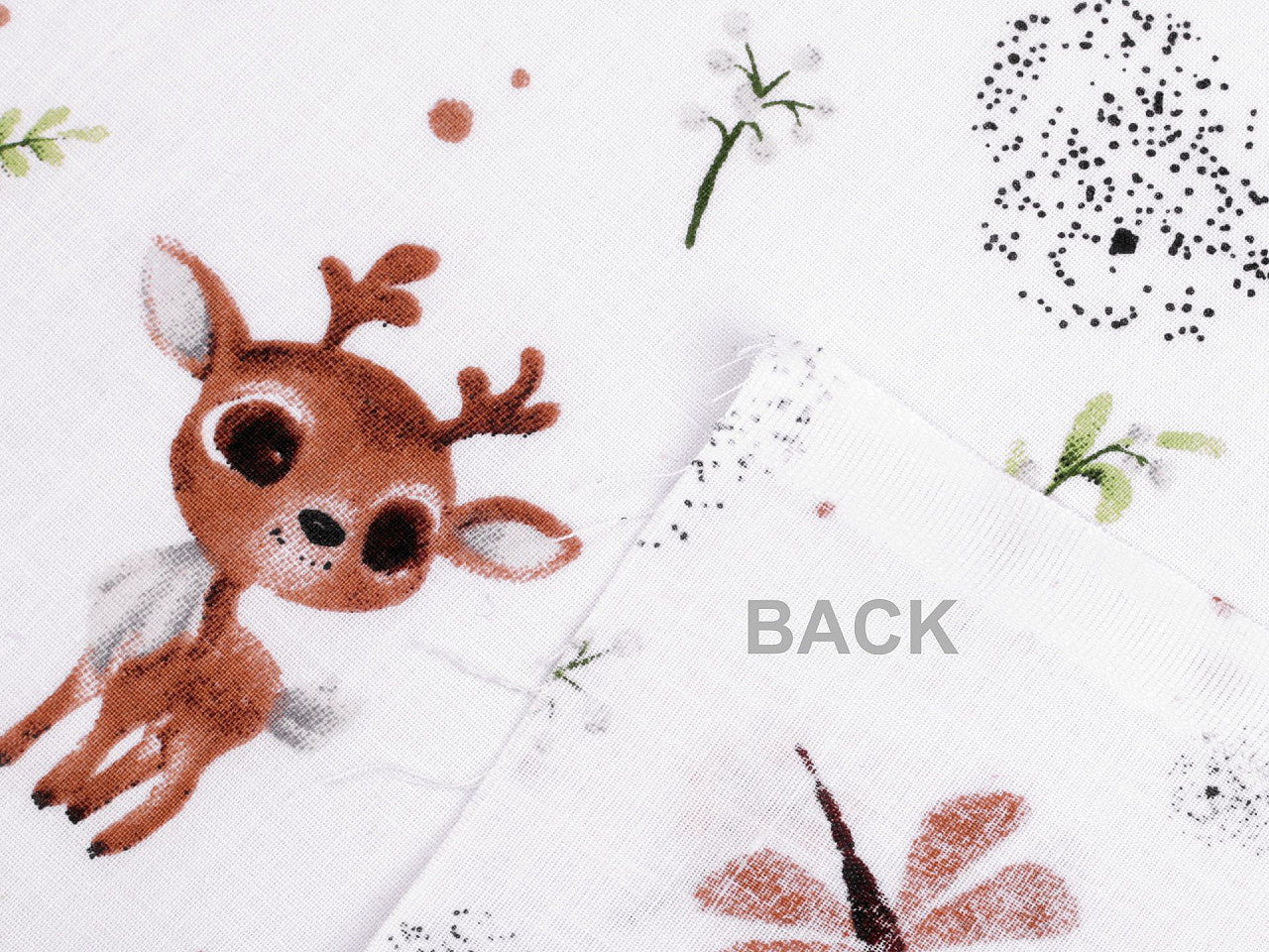 Popeline coton oekotex Cerfs