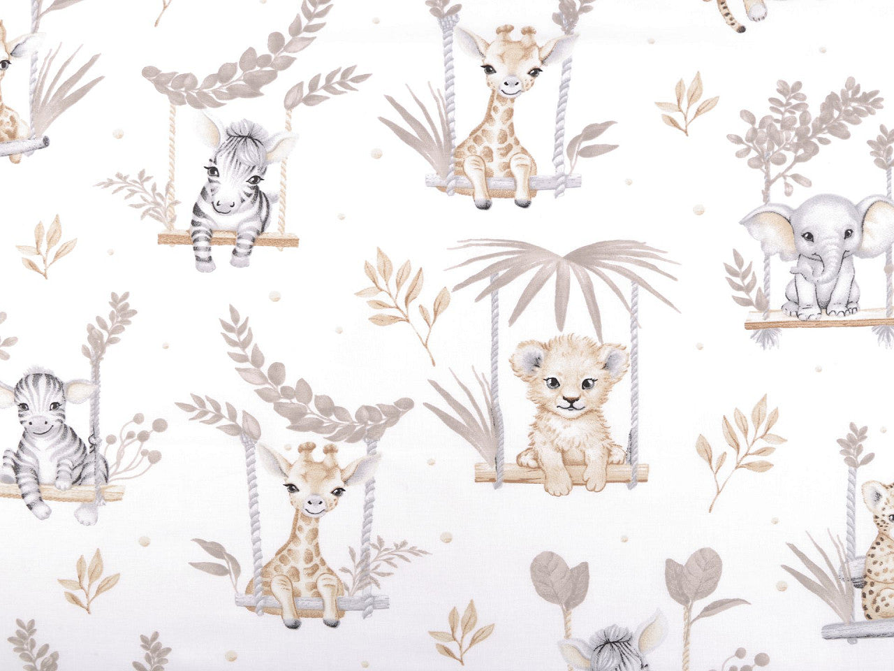 Popeline coton oekotex Animaux de safari