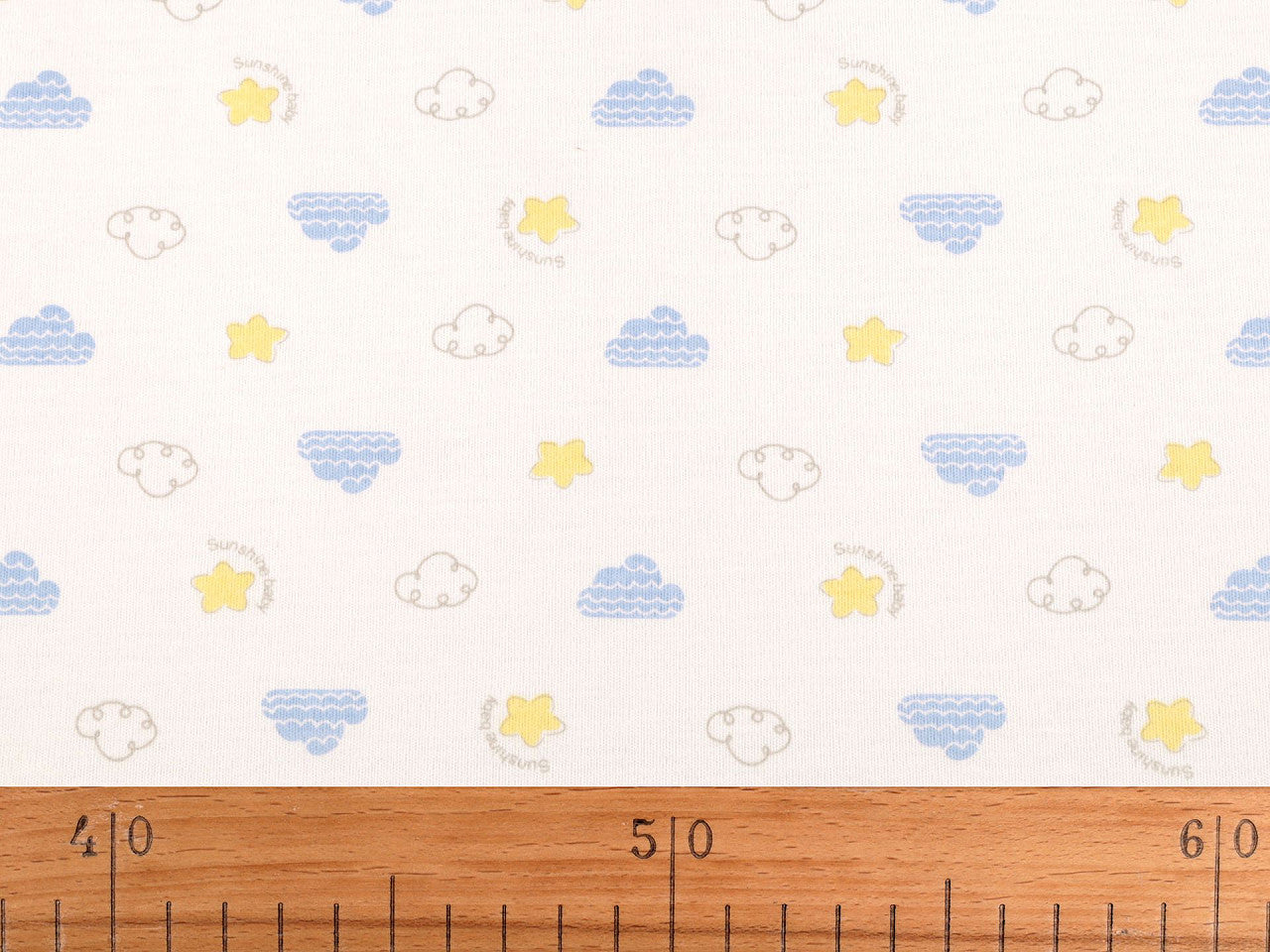 Tricot de coton, Nuages, largeur 200 cm