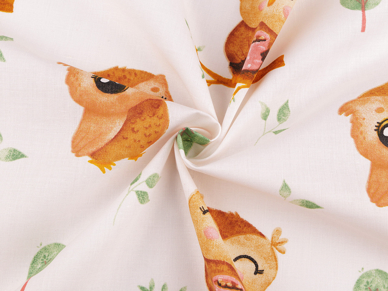Cretonne coton oekotex Chouettes