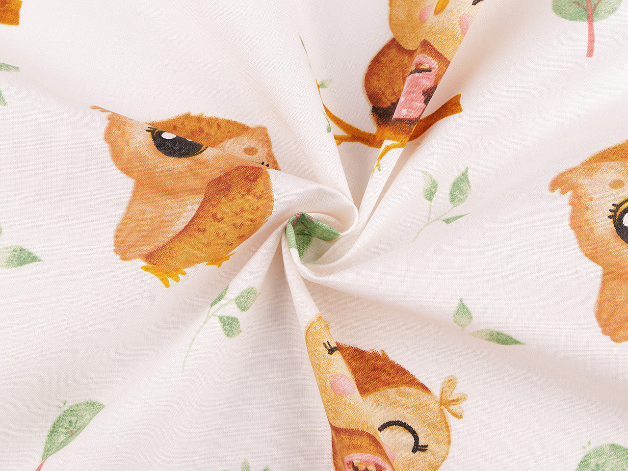 Cretonne coton oekotex Chouettes
