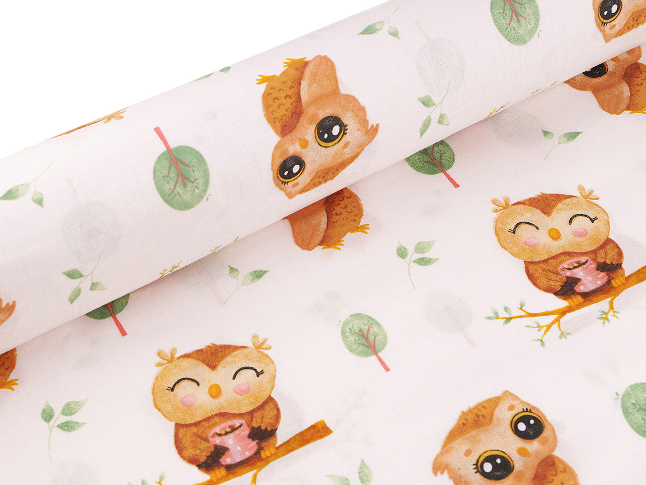 Cretonne coton oekotex Chouettes