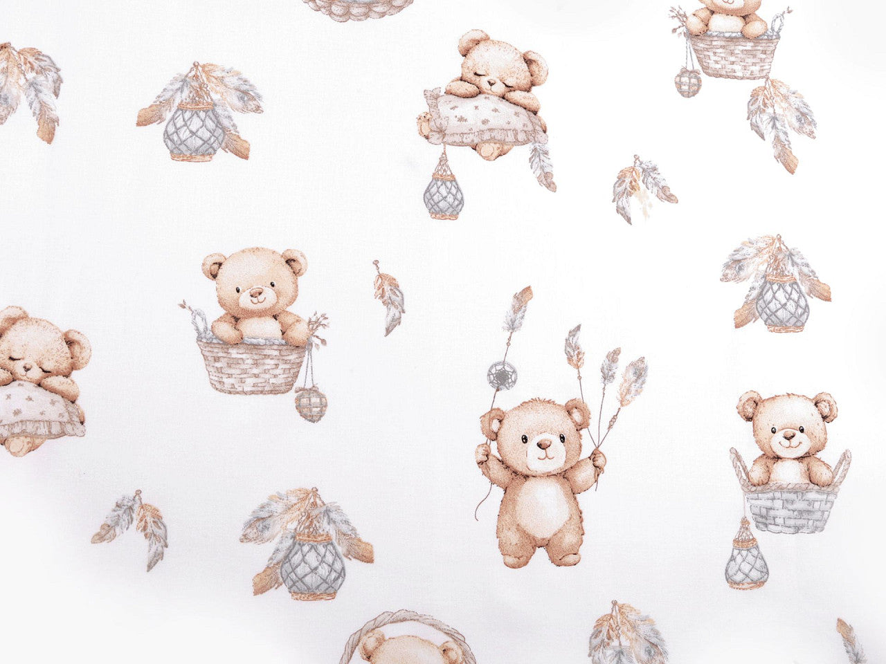 Popeline coton oekotex Ours en peluche