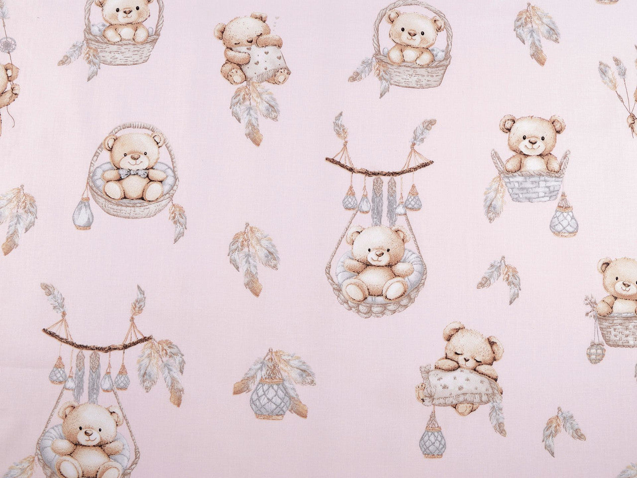 Popeline coton oekotex Ours en peluche