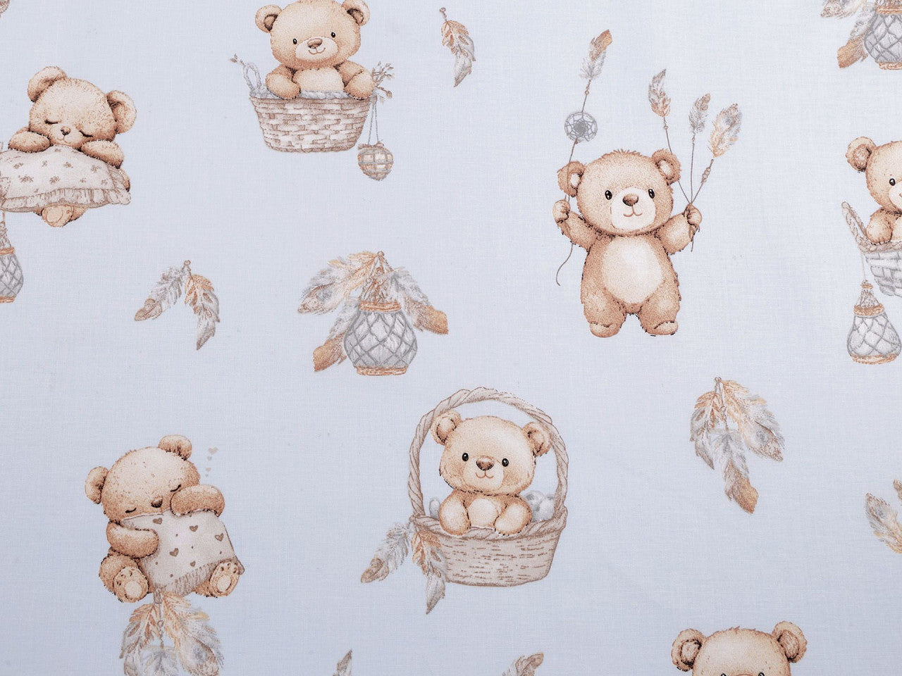Popeline coton oekotex Ours en peluche