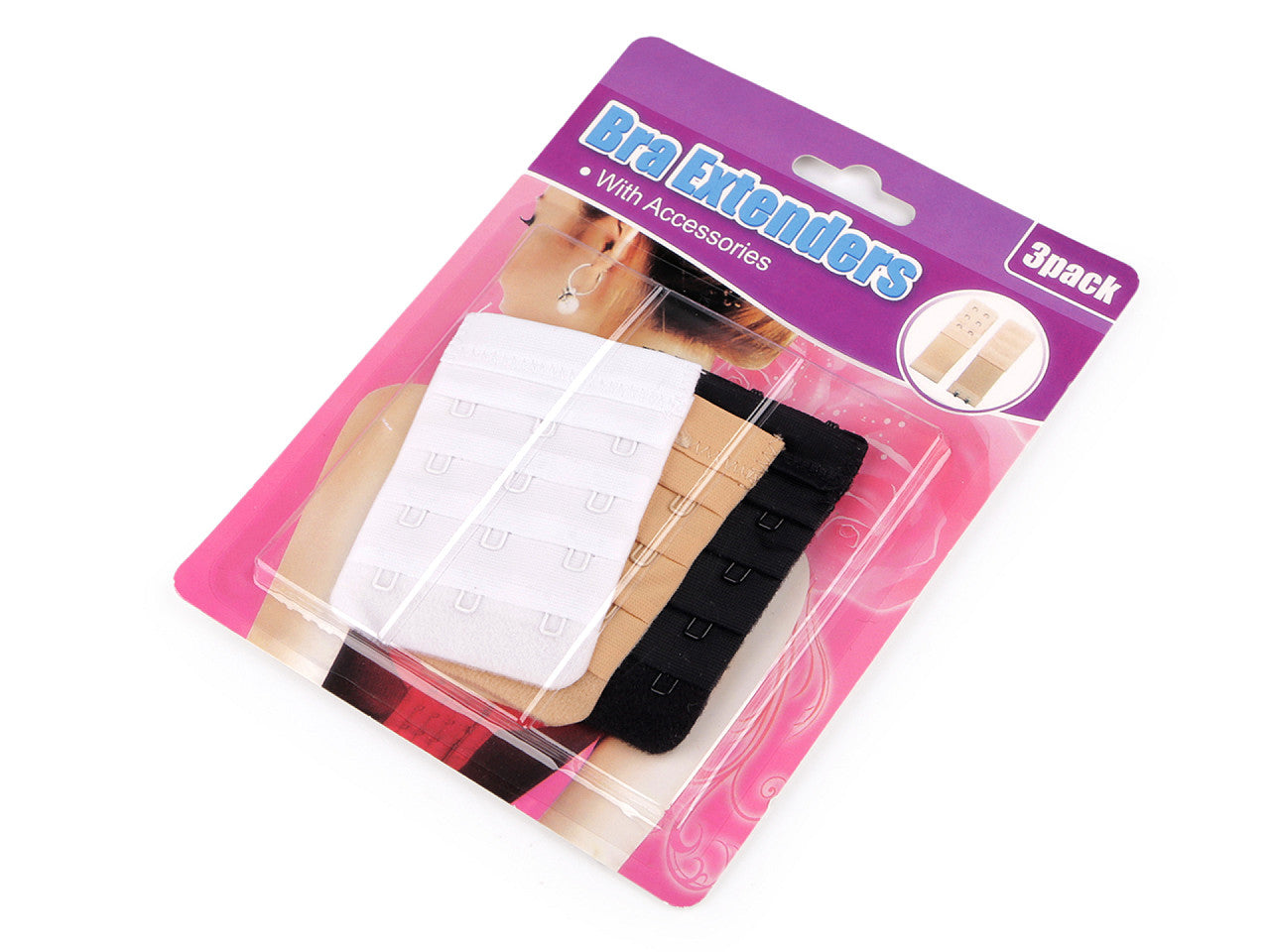 Rallonge de soutien-gorge sans élastique - double rangée, triple rangée, lot de 3 pièces