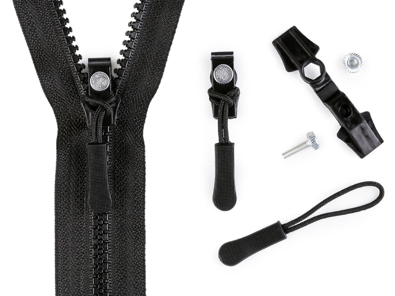 Lot de curseurs pour réparation de fermetures Éclair en plastique n<sup>os</sup> 3 ; 5 ; 8