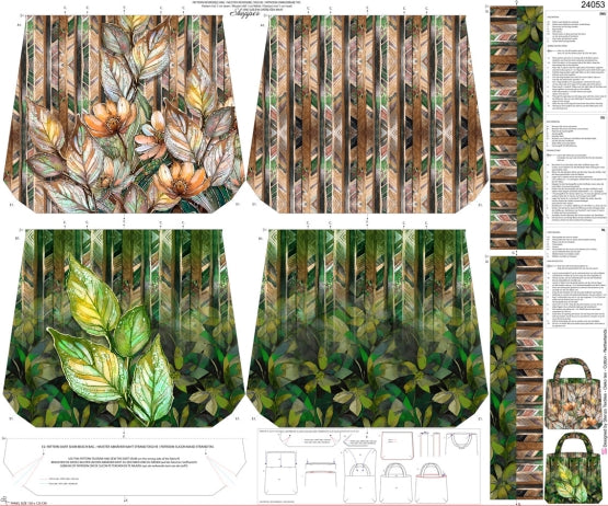 Panneau toile pour sac cabas - FOREST 24053
