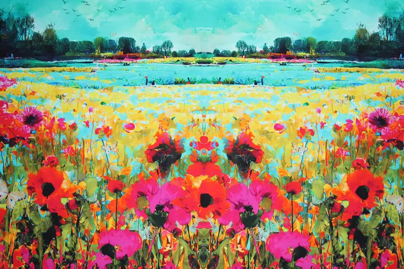 Panneau jersey Champ de fleurs