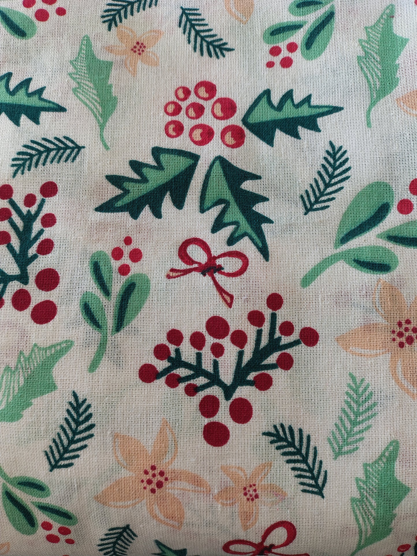 Coupon toile coton Noel/Houx 400x150cm