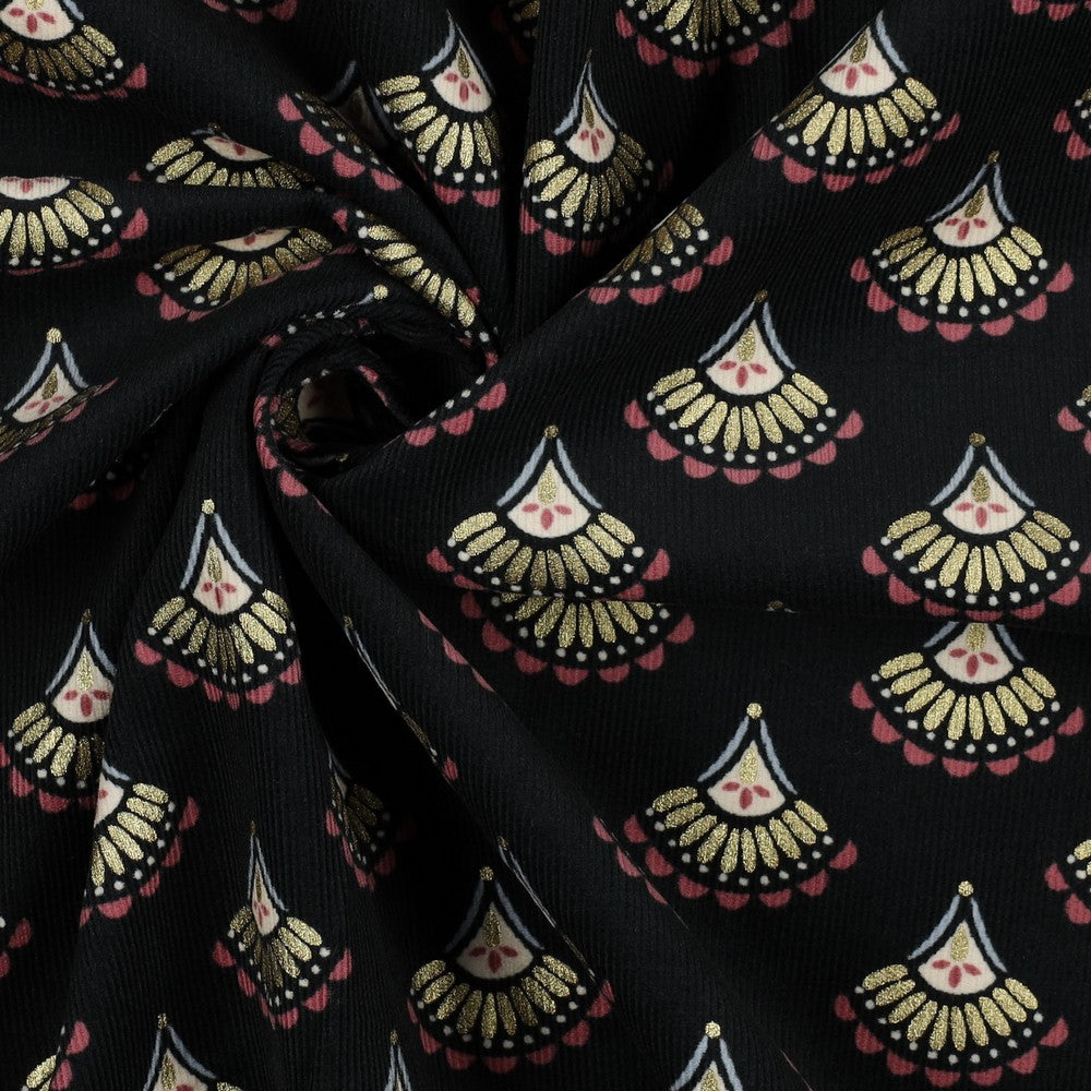 Velours milleraies Glitter Bohemian POPPY (oekotex)