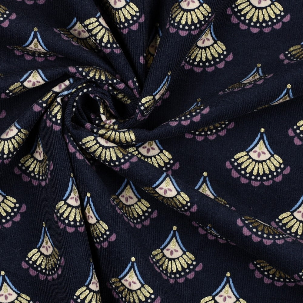 Velours milleraies Glitter Bohemian POPPY (oekotex)