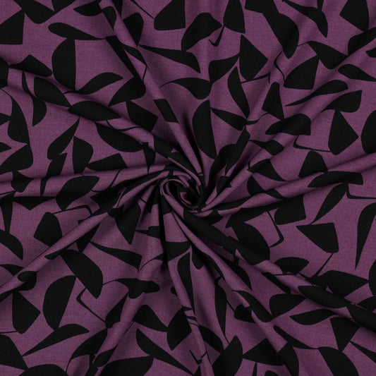 Popeline viscose stretch abstract POPPY