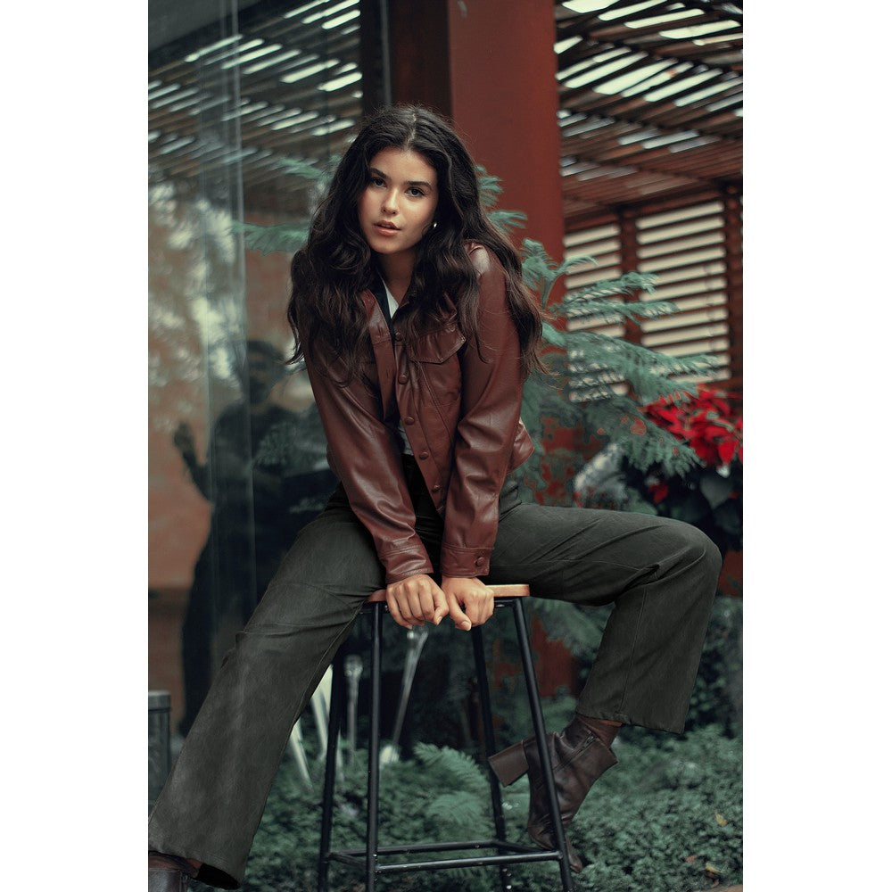 Faux cuir stretch POPPY