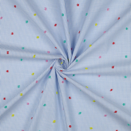 Chambray rayé plumetis