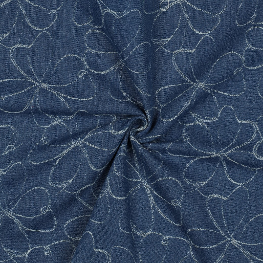 Denim Jacquard Flowers