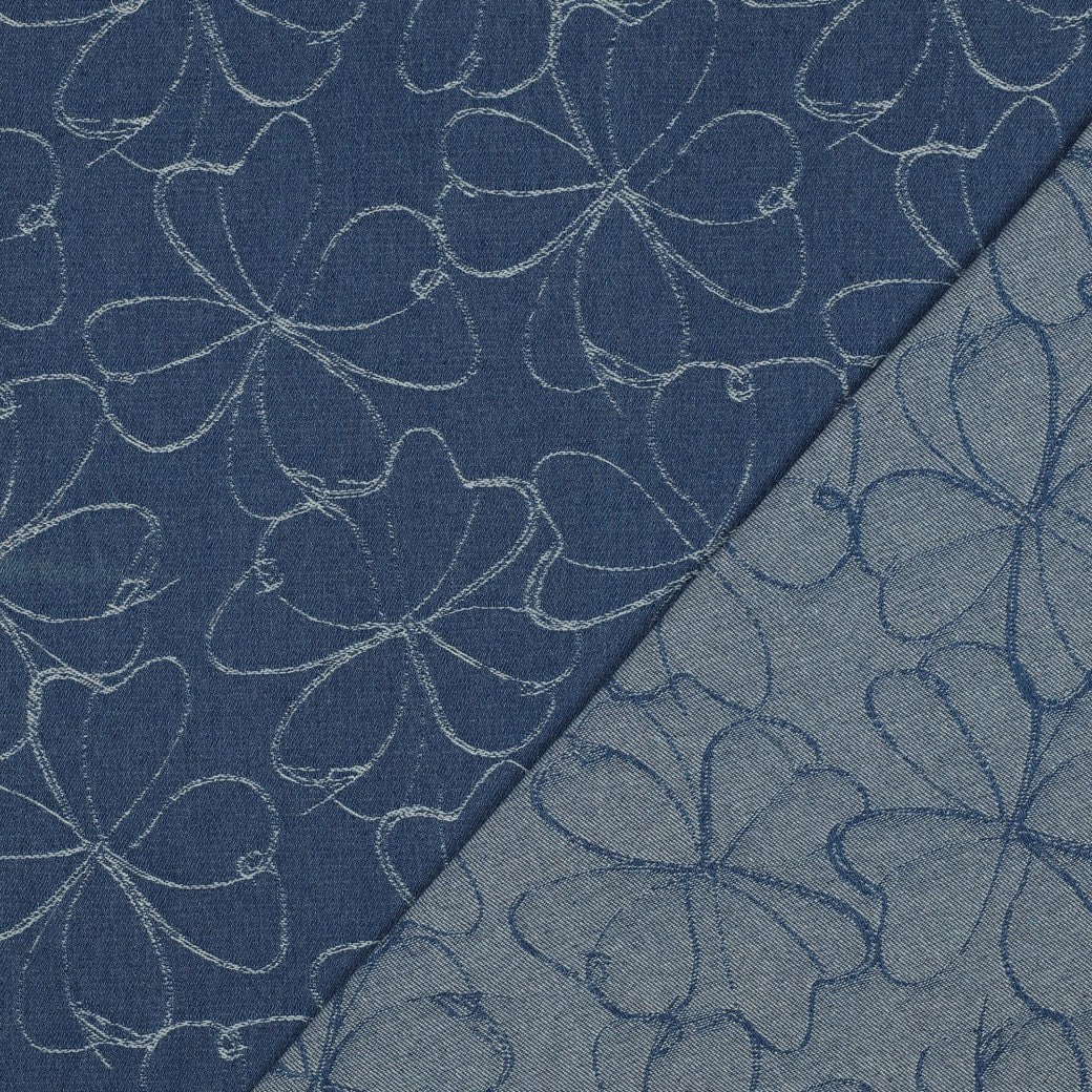 Denim Jacquard Flowers