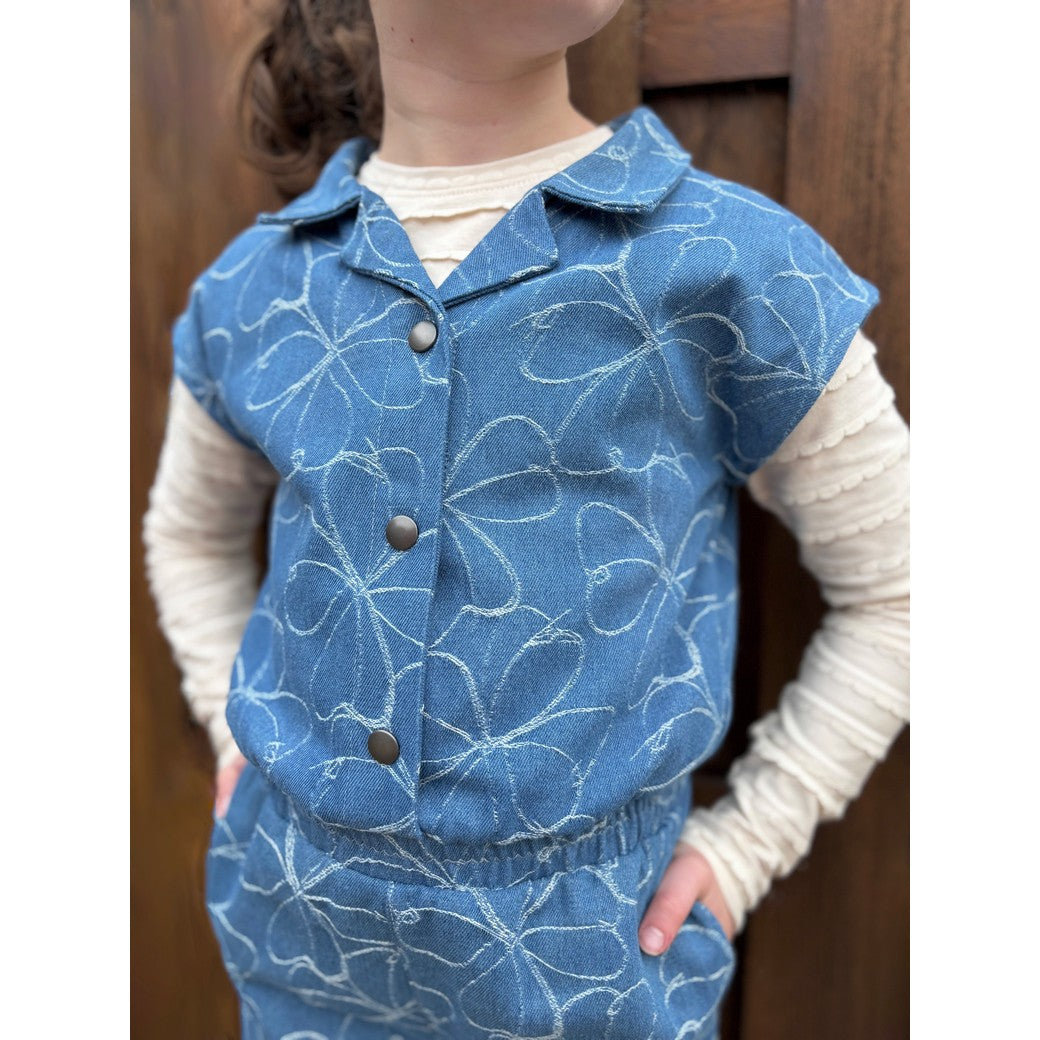 Denim Jacquard Flowers