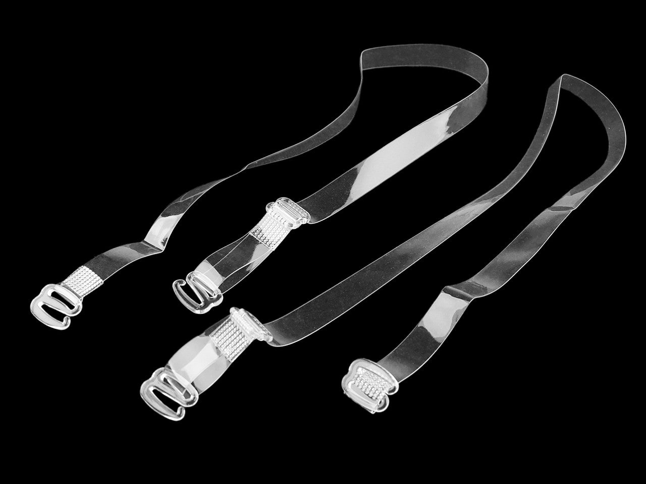 Bretelles de soutien-gorge transparentes, largeur 10 mm, fermeture en plastique