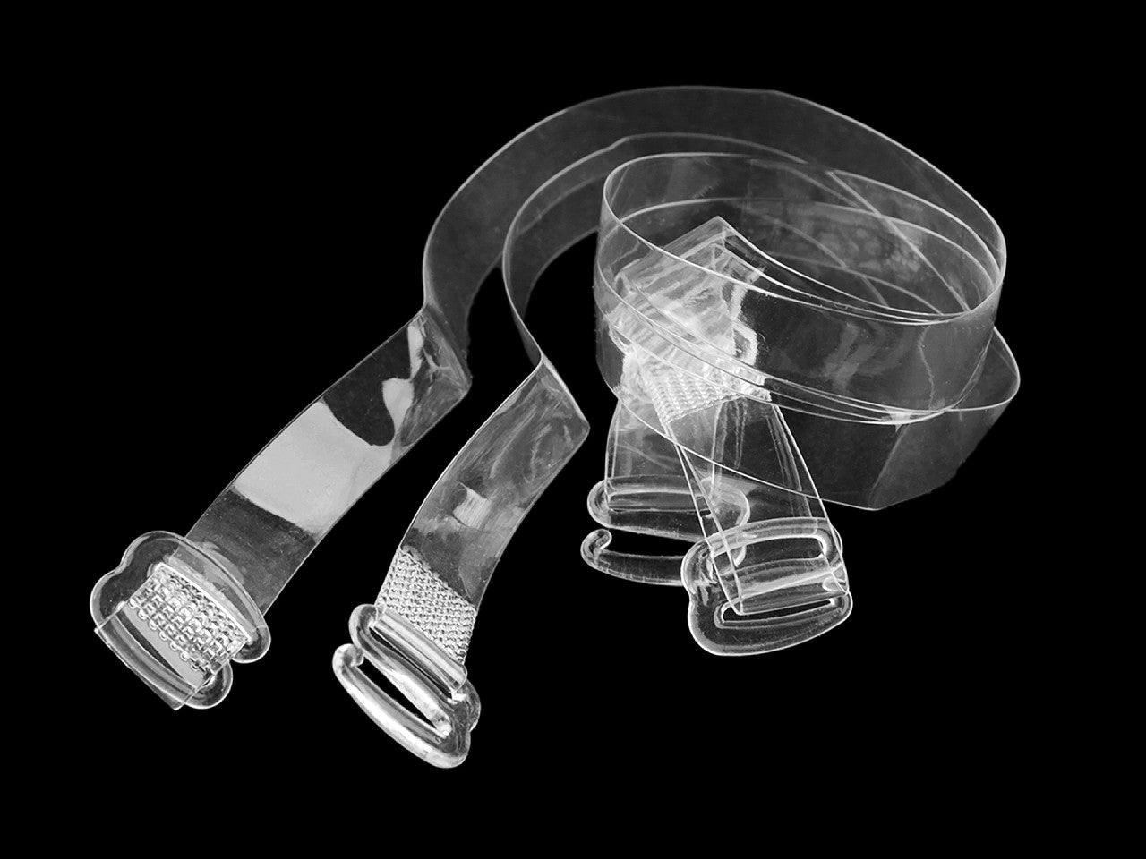 Bretelles de soutien-gorge transparentes, largeur 10 mm, fermeture en plastique