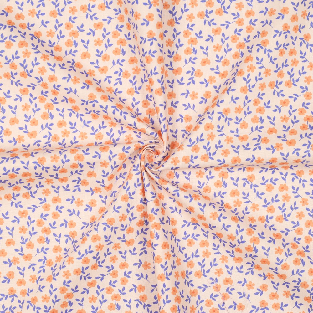 Popeline coton GOTS flowers POPPY