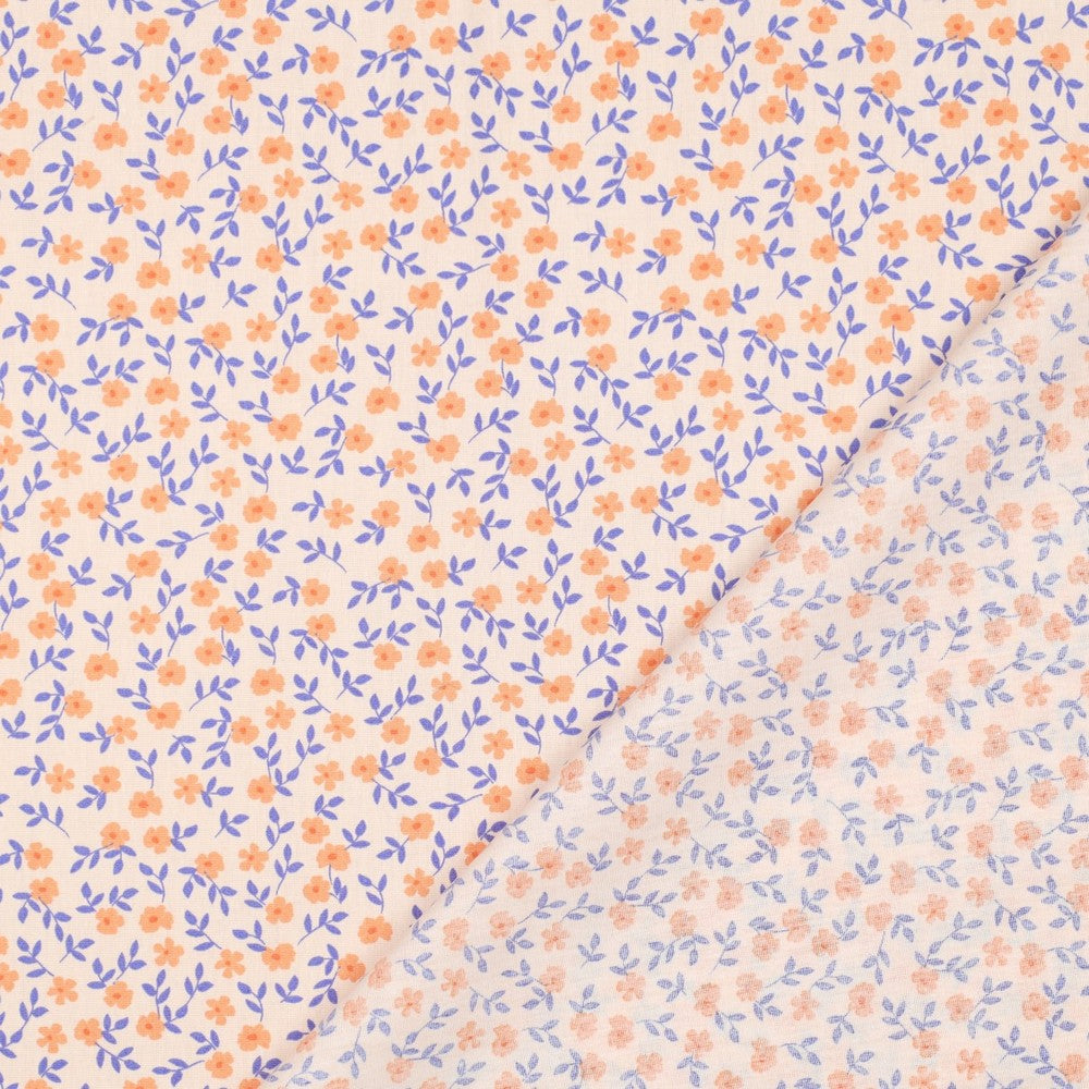 Popeline coton GOTS flowers POPPY