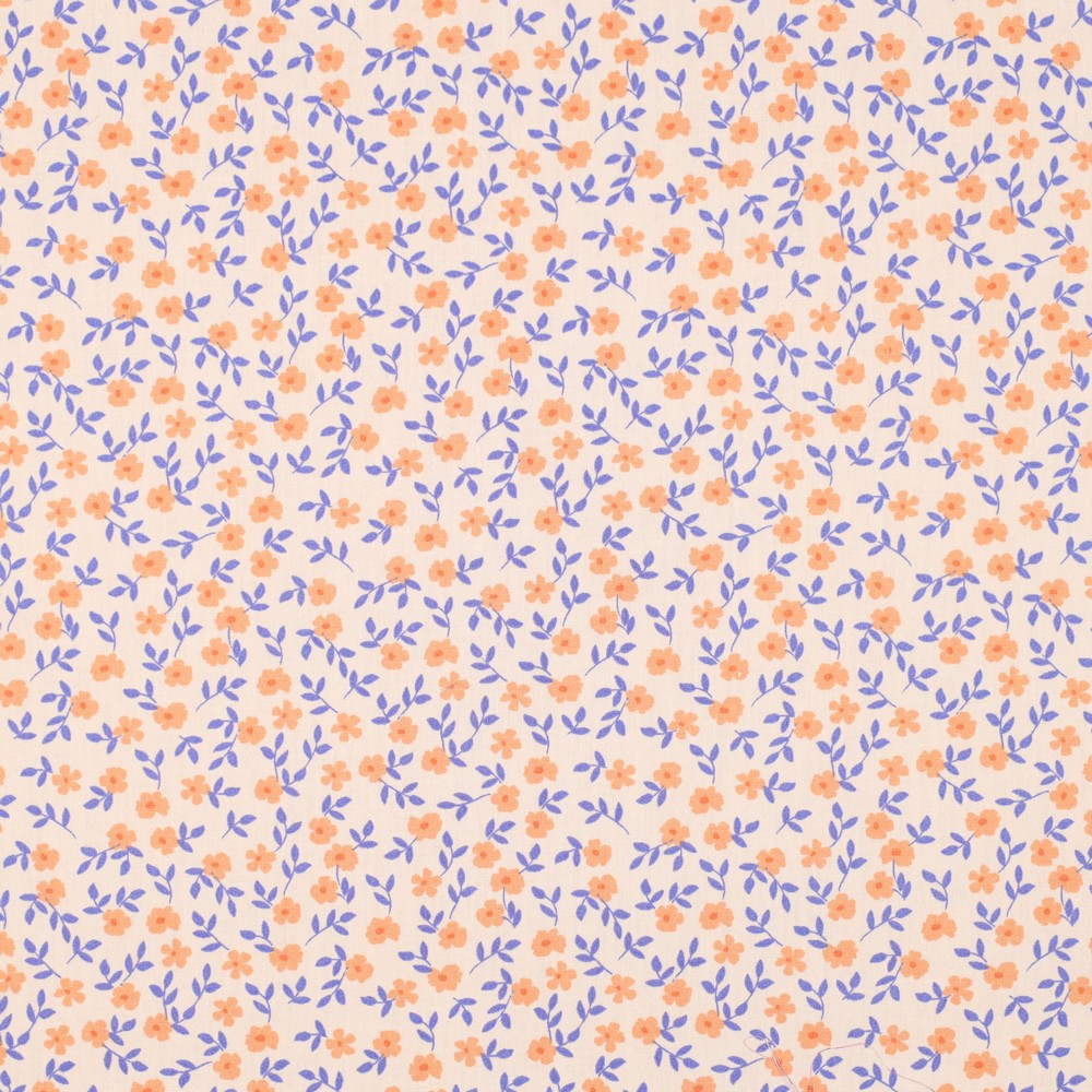 Popeline coton GOTS flowers POPPY