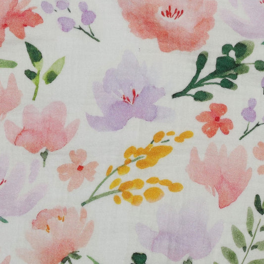 Double gaze BIG FLOWERS sur fond blanc POPPY