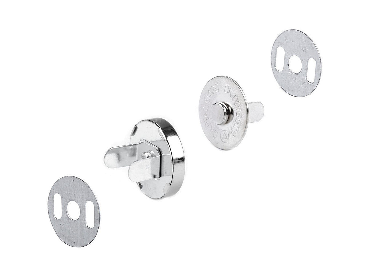 Fermetures à pression magnétiques, Ø 18 mm, nickel