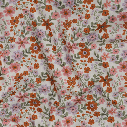 Popeline coton GOTS imprimé fleuri POPPY