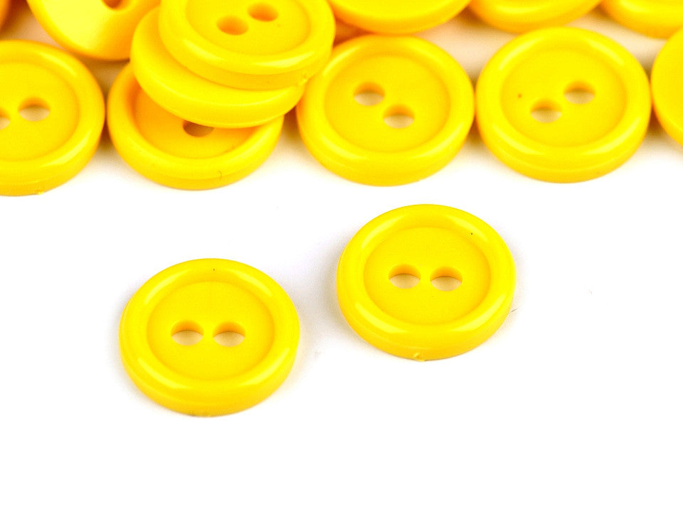Boutons de chemise en plastique, 2 trous, taille 18'