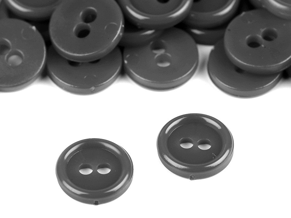 Boutons de chemise en plastique, 2 trous, taille 18'